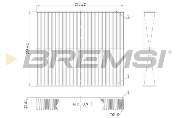 Bremsi FC0094C Filter, interior air FC0094C