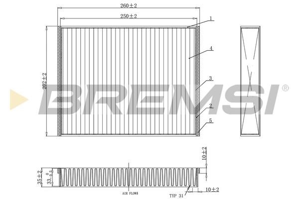 Bremsi FC0459C Filter, interior air FC0459C