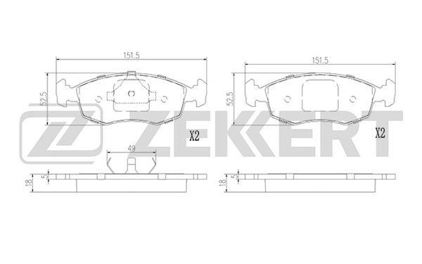 Zekkert BS-2975 Brake Pad Set, disc brake BS2975