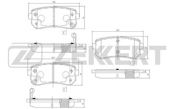 Zekkert BS-1759 Brake Pad Set, disc brake BS1759