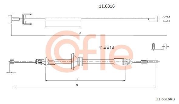 Cofle 92.11.6816KB Cable Pull, parking brake 92116816KB