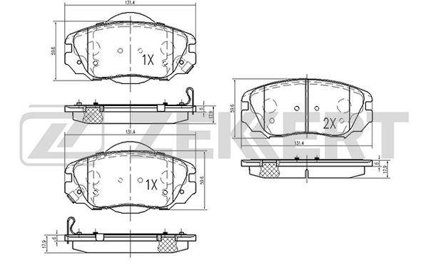 Zekkert BS-2113 Brake Pad Set, disc brake BS2113