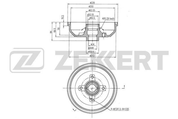 Zekkert BS-5079 Rear brake drum BS5079