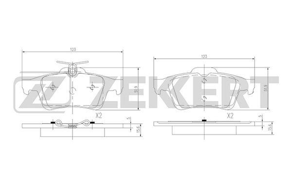 Zekkert BS-1600 Brake Pad Set, disc brake BS1600