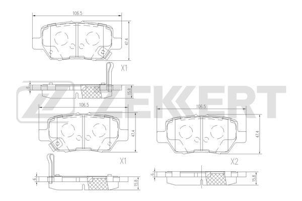 Zekkert BS-1517 Brake Pad Set, disc brake BS1517