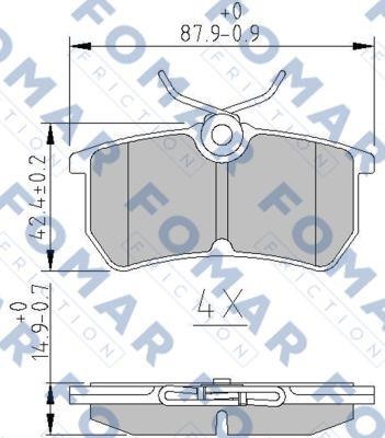 Fomar friction FO 892481 Brake Pad Set, disc brake FO892481
