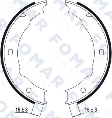Fomar friction FO 9057 Parking brake shoes FO9057