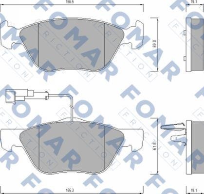 Fomar friction FO 635381 Brake Pad Set, disc brake FO635381