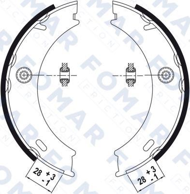 Fomar friction FO 9022 Parking brake shoes FO9022