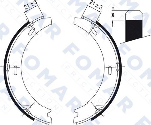 Fomar friction FO 0416 Parking brake shoes FO0416