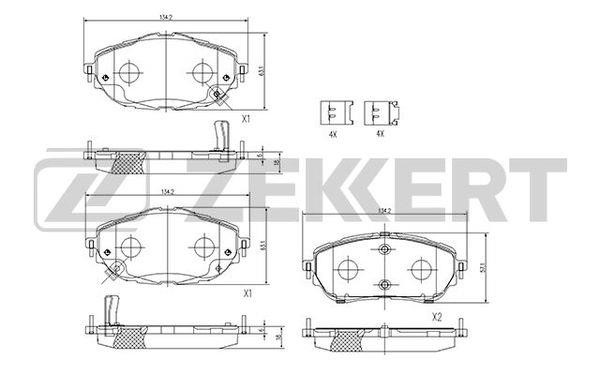 Zekkert BS-1245 Brake Pad Set, disc brake BS1245