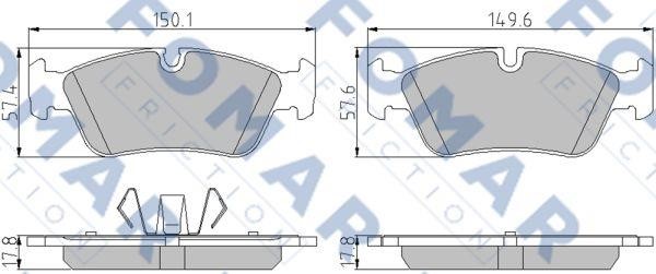 Fomar friction FO 927581 Brake Pad Set, disc brake FO927581