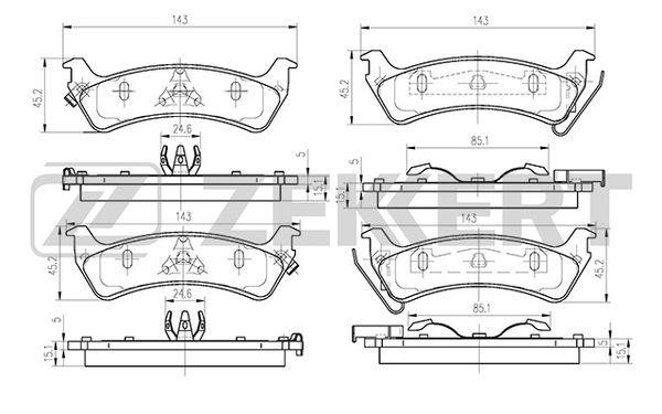 Zekkert BS-1273 Brake Pad Set, disc brake BS1273