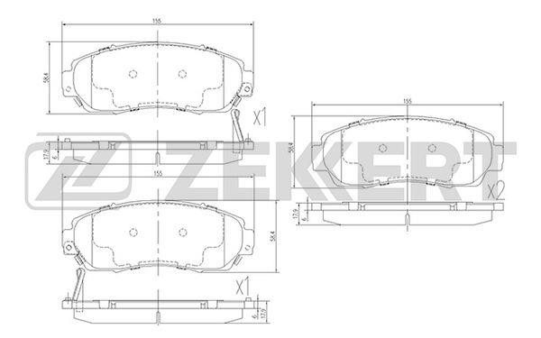 Zekkert BS-1882 Brake Pad Set, disc brake BS1882