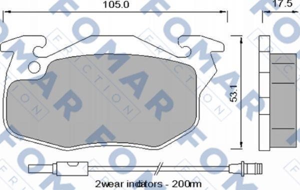 Fomar friction FO 529481 Brake Pad Set, disc brake FO529481