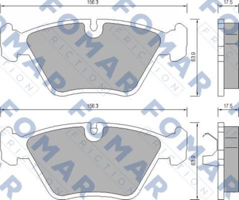 Fomar friction FO 649281 Brake Pad Set, disc brake FO649281