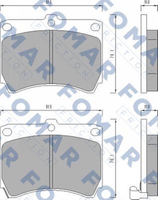 Fomar friction FO 462281 Brake Pad Set, disc brake FO462281