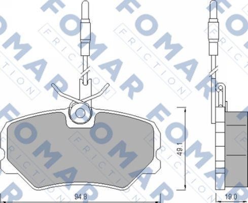 Fomar friction FO 492281 Brake Pad Set, disc brake FO492281