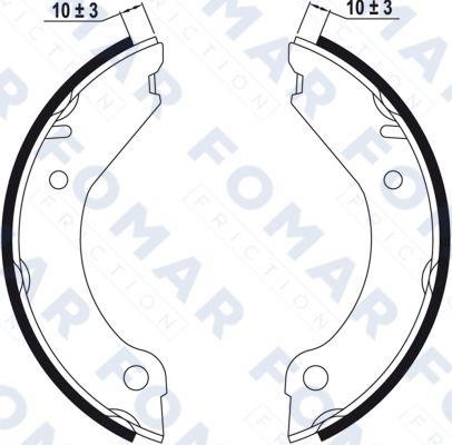 Fomar friction FO 0314 Parking brake shoes FO0314