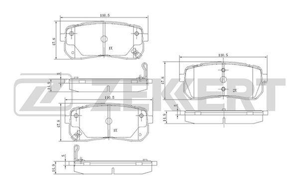 Zekkert BS-1811 Brake Pad Set, disc brake BS1811
