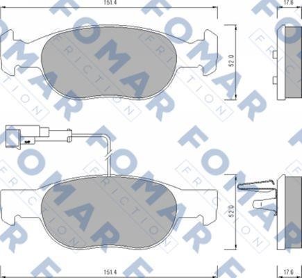 Fomar friction FO 624381 Brake Pad Set, disc brake FO624381