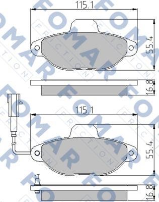Fomar friction FO 861181 Brake Pad Set, disc brake FO861181