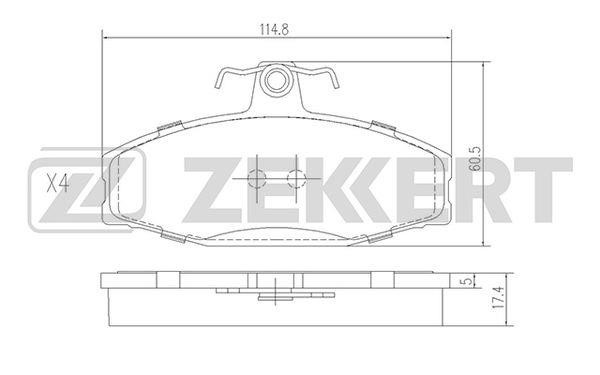 Zekkert BS-2072 Front disc brake pads, set BS2072