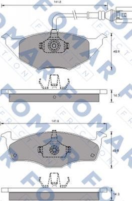 Fomar friction FO 687881 Brake Pad Set, disc brake FO687881