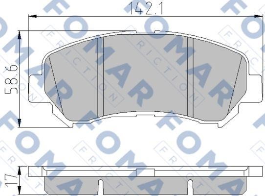 Fomar friction FO 933681 Brake Pad Set, disc brake FO933681