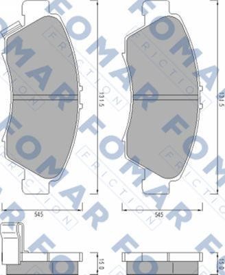 Fomar friction FO 487281 Brake Pad Set, disc brake FO487281