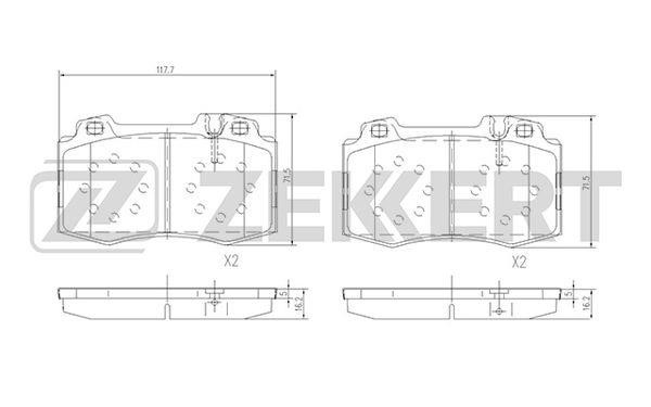 Zekkert BS-1121 Brake Pad Set, disc brake BS1121