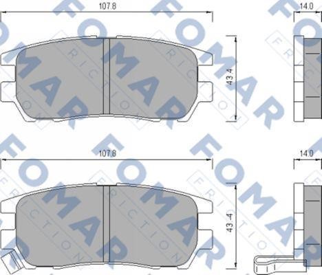 Fomar friction FO 482181 Brake Pad Set, disc brake FO482181