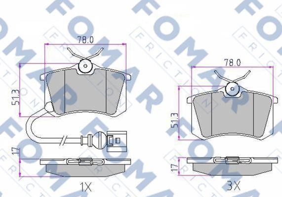 Fomar friction FO 920181 Brake Pad Set, disc brake FO920181