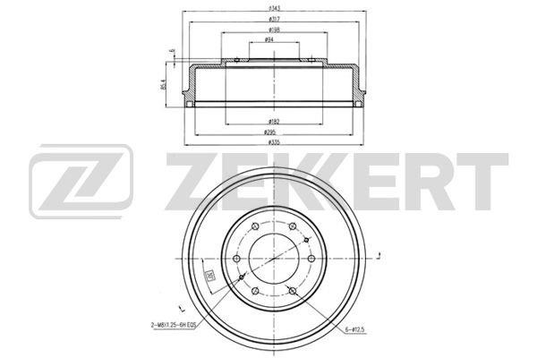 Zekkert BS-5272 Rear brake drum BS5272