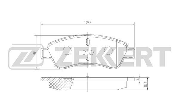 Zekkert BS-1433 Brake Pad Set, disc brake BS1433