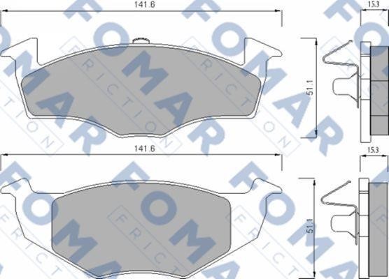Fomar friction FO 682581 Brake Pad Set, disc brake FO682581