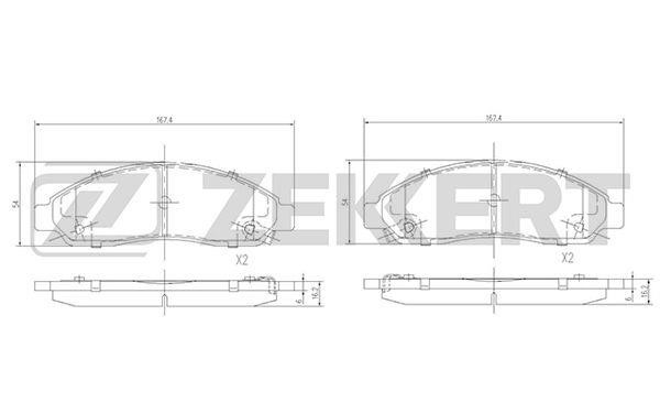Zekkert BS-1856 Brake Pad Set, disc brake BS1856