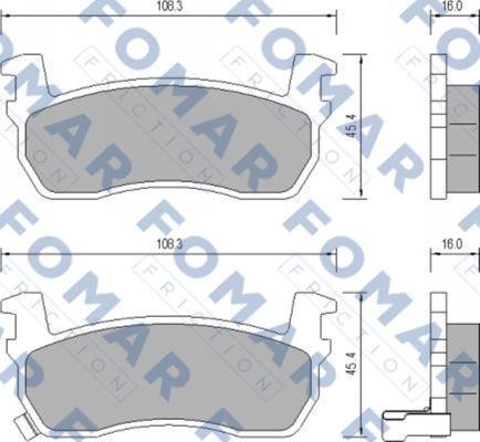 Fomar friction FO 656081 Brake Pad Set, disc brake FO656081