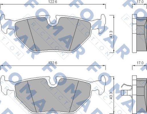 Fomar friction FO 476581 Brake Pad Set, disc brake FO476581