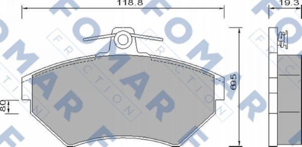 Fomar friction FO 647681 Brake Pad Set, disc brake FO647681