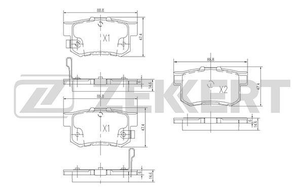 Zekkert BS-1720 Brake Pad Set, disc brake BS1720