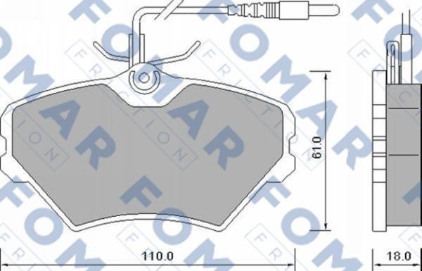 Fomar friction FO 643681 Brake Pad Set, disc brake FO643681