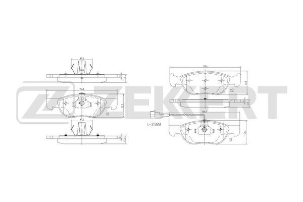 Zekkert BS-1075 Brake Pad Set, disc brake BS1075
