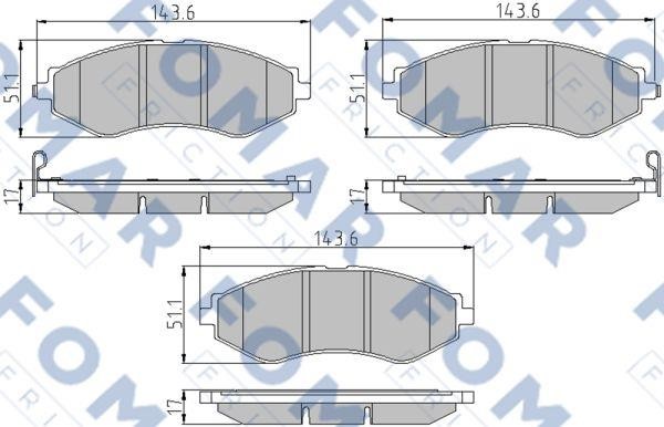 Fomar friction FO 846281 Brake Pad Set, disc brake FO846281