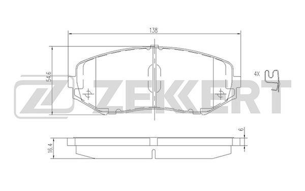 Zekkert BS-2620 Brake Pad Set, disc brake BS2620