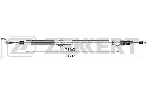 Zekkert BZ-1095 Cable, parking brake BZ1095