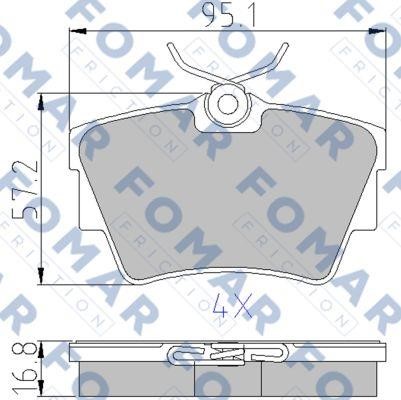 Fomar friction FO 920281 Brake Pad Set, disc brake FO920281