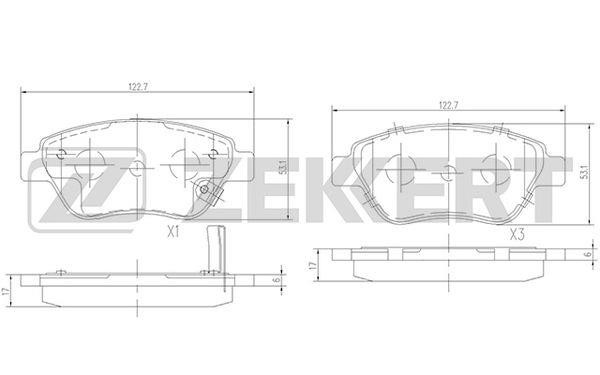 Zekkert BS-2343 Brake Pad Set, disc brake BS2343