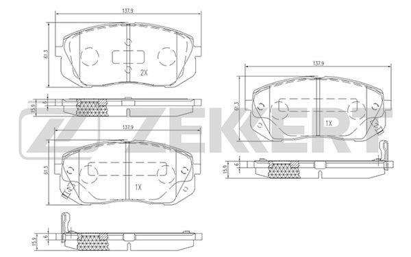 Zekkert BS-1791 Brake Pad Set, disc brake BS1791