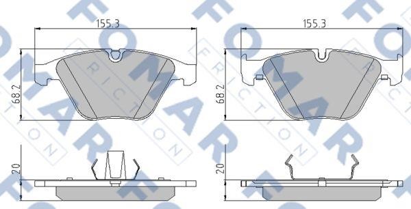 Fomar friction FO 922681 Brake Pad Set, disc brake FO922681